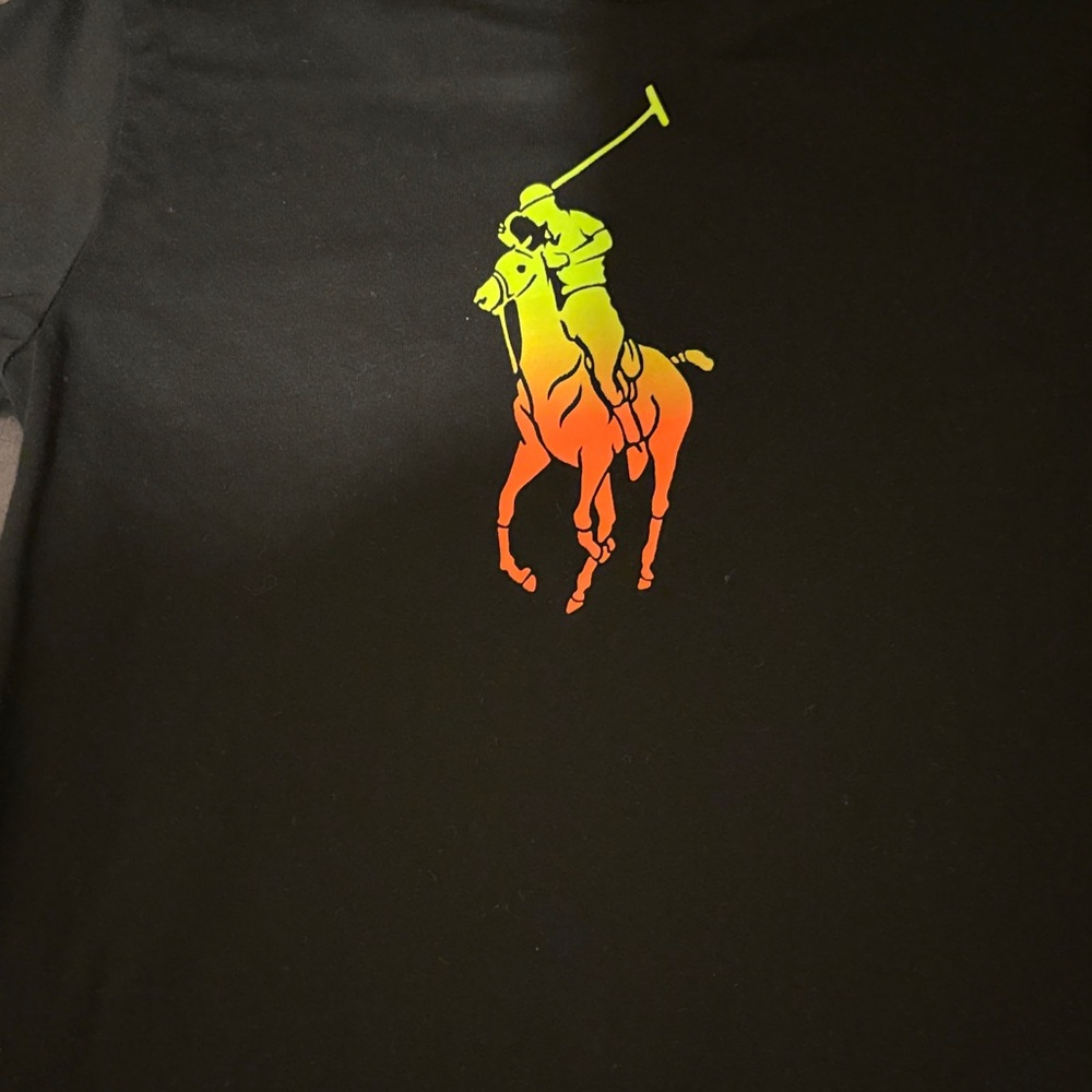 Polo by Ralph Lauren Black Tee with Neon Graphic